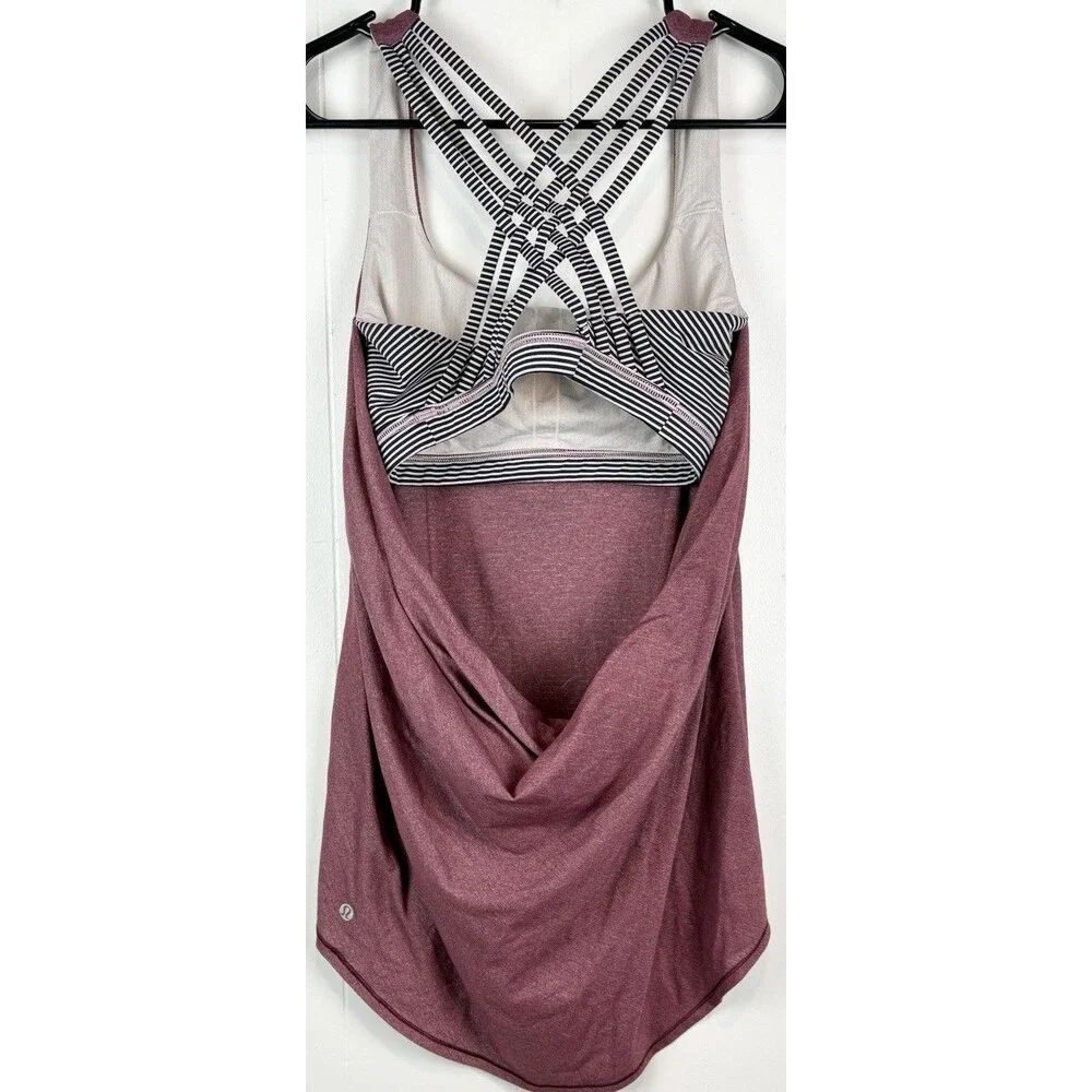 lululemon athletica Mauve Racerback Tank with Black & White Strappy Back - Picture 6 of 6
